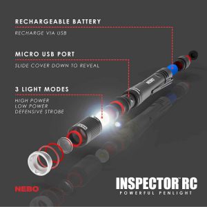 Nebo Inspector RC AAA 360 Lumen Rechargeable Waterproof Pen Light